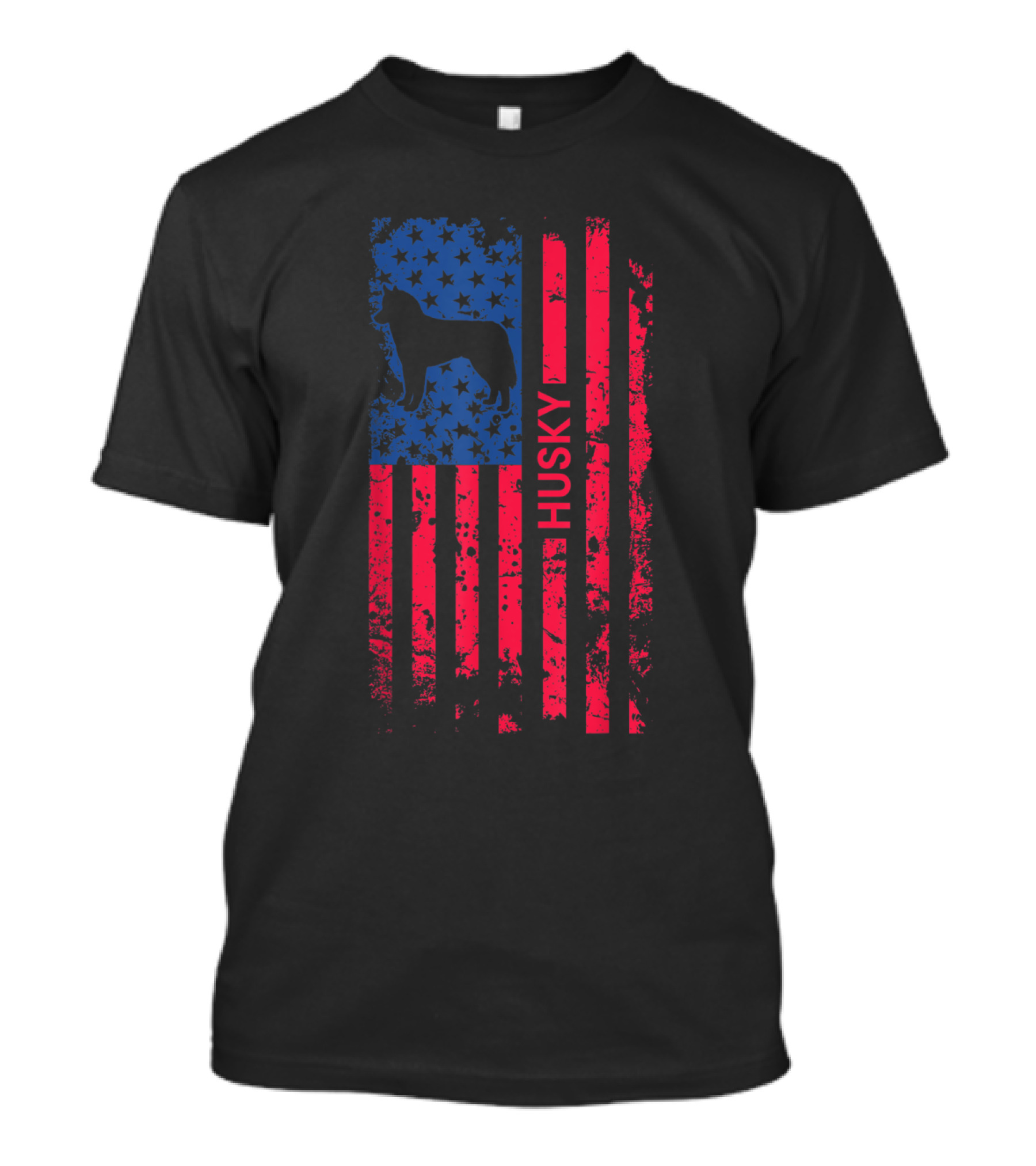 Husky Patriotic American Flag Stars And Stripes 4th Of July Siberia T-Shirt