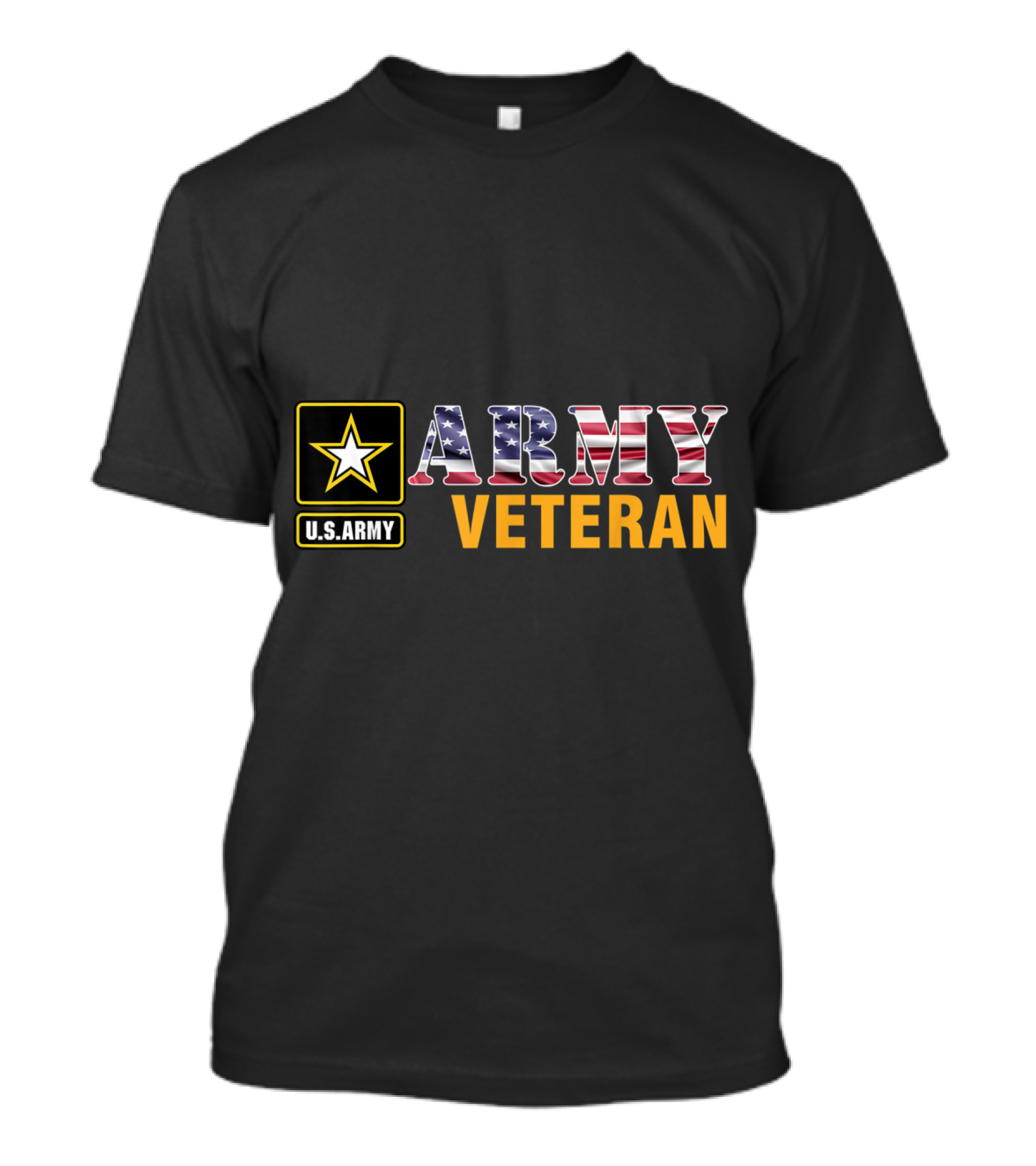 U.S. Army Veteran American Flag Star T-Shirt