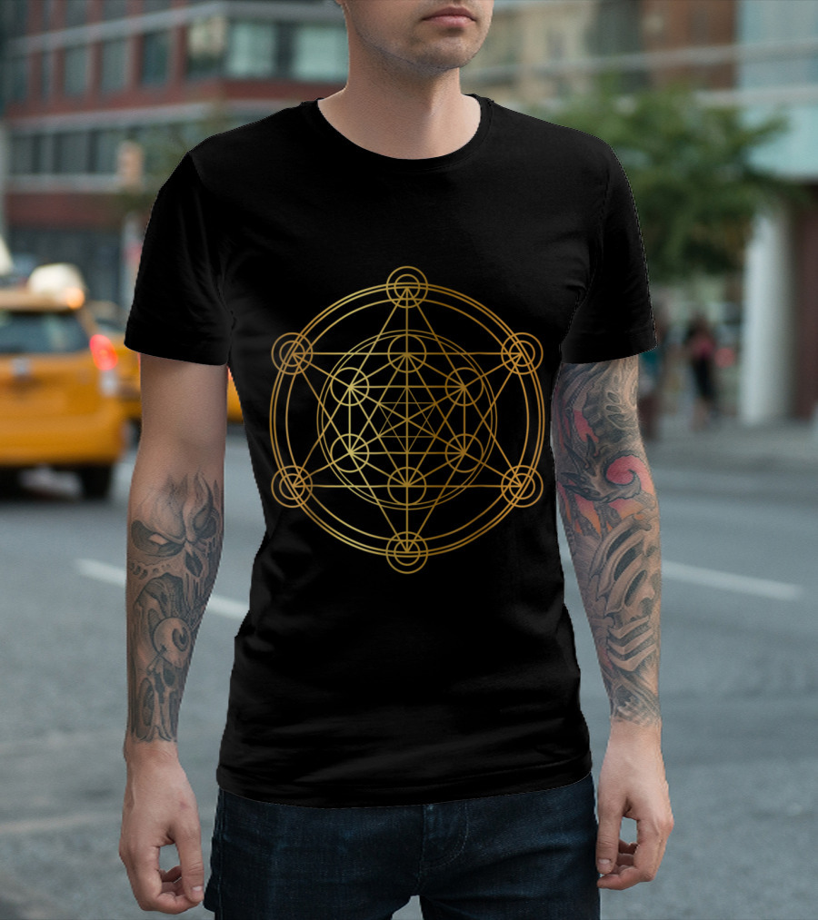 Metatron's Cube Intricate Sacred Geometry For Yoga Practice T-Shirt