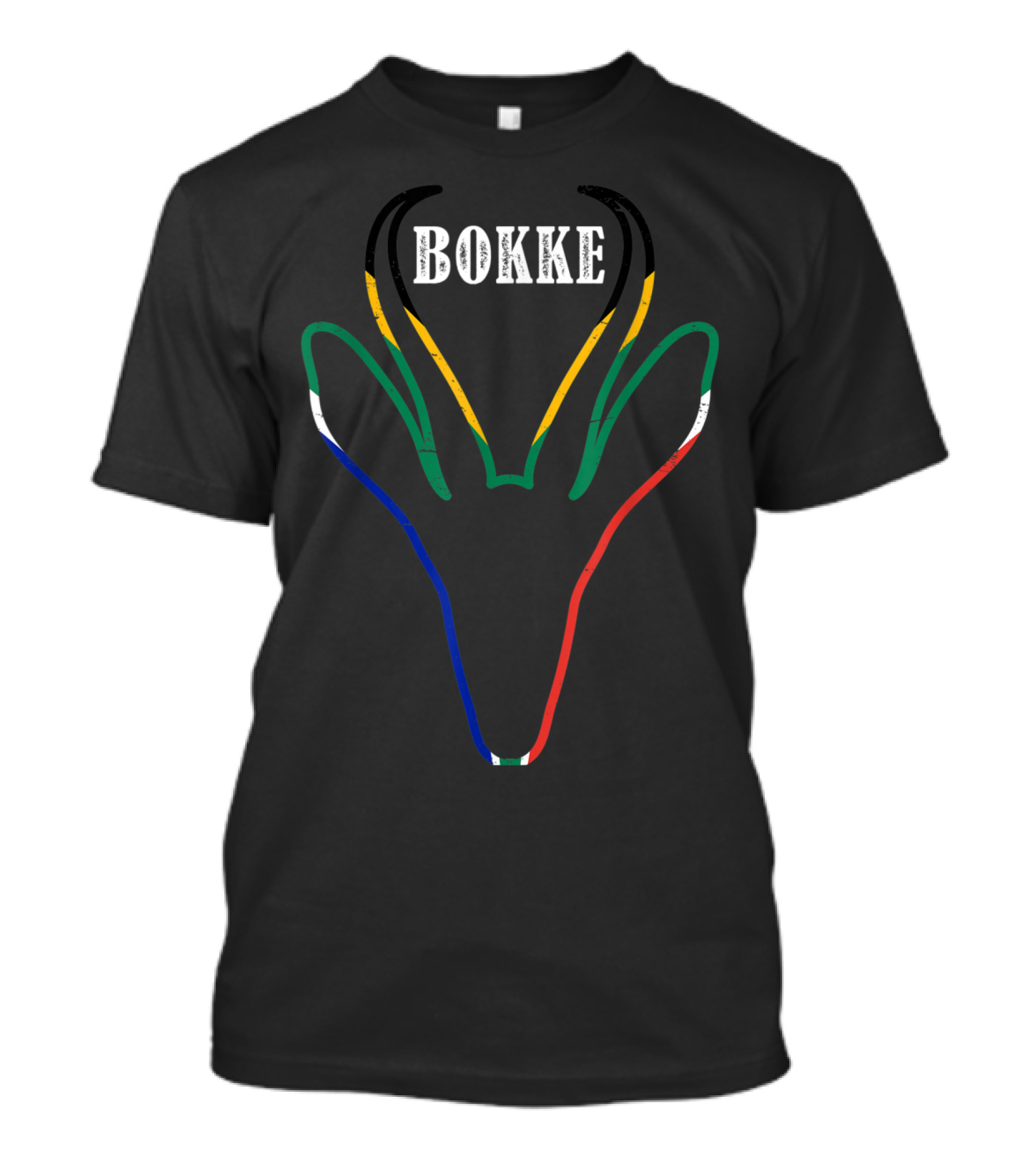 Bokke South African Rugby Springbok Antelope Flag Colors T-Shirt