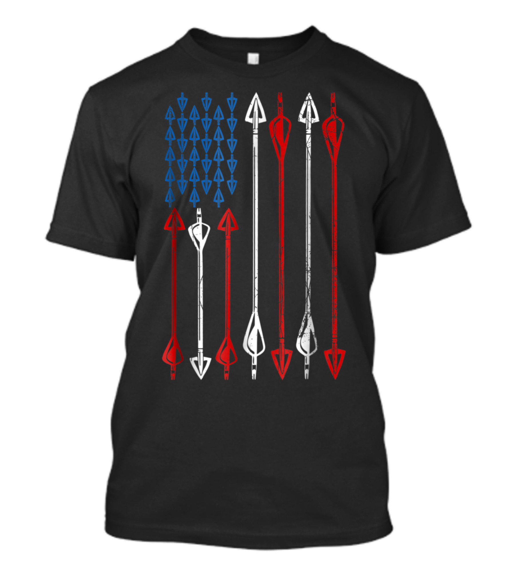 Red White Blue Arrows American Flag Patriotic Bow Hunting USA T-Shirt