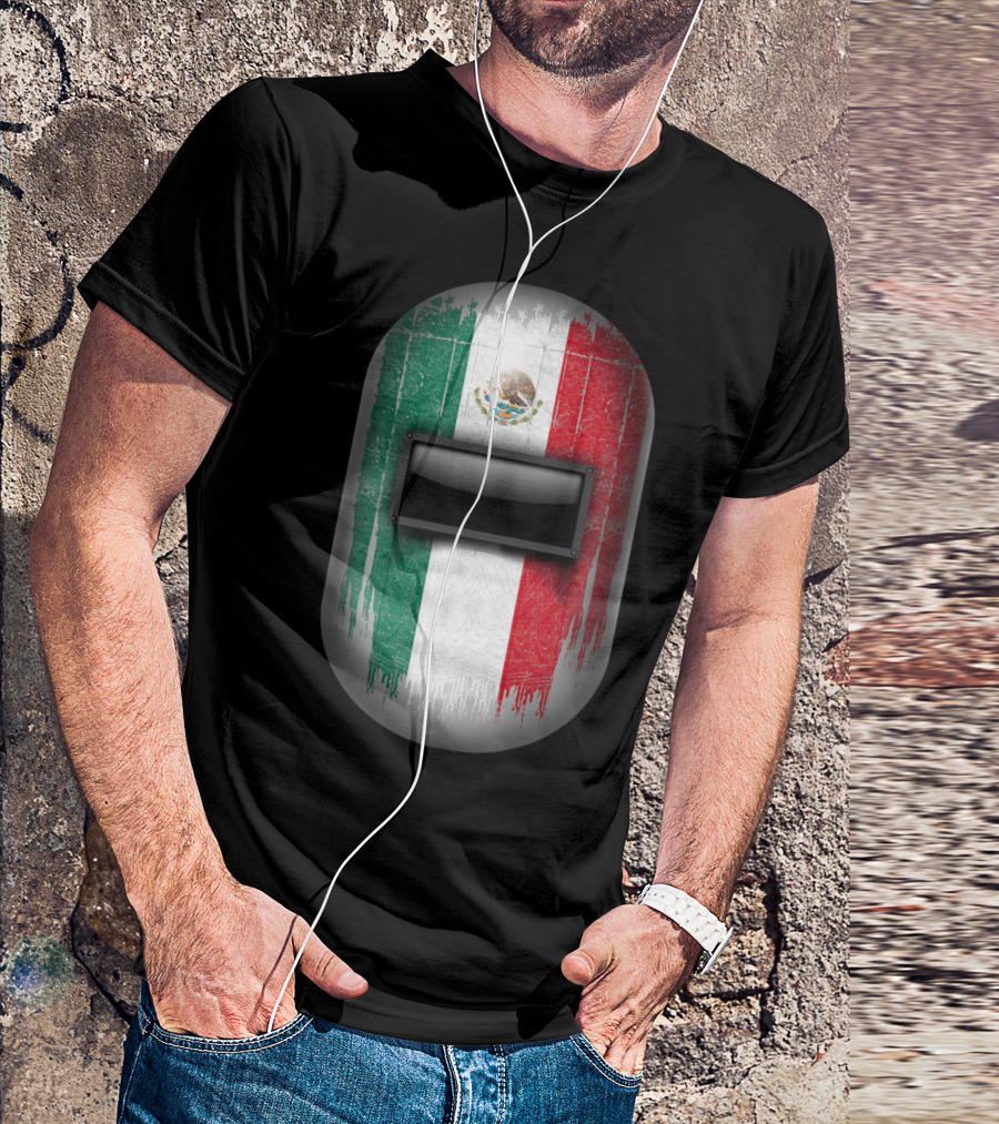 Mexican Flag Welding Helmet Mexican Welder Pipeliner Innovate T-Shirt