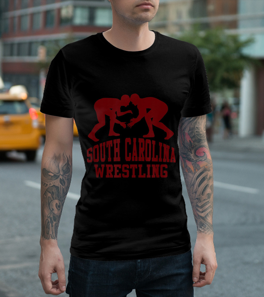 South Carolina Wrestling Silhouette Grappling Competitors T-Shirt