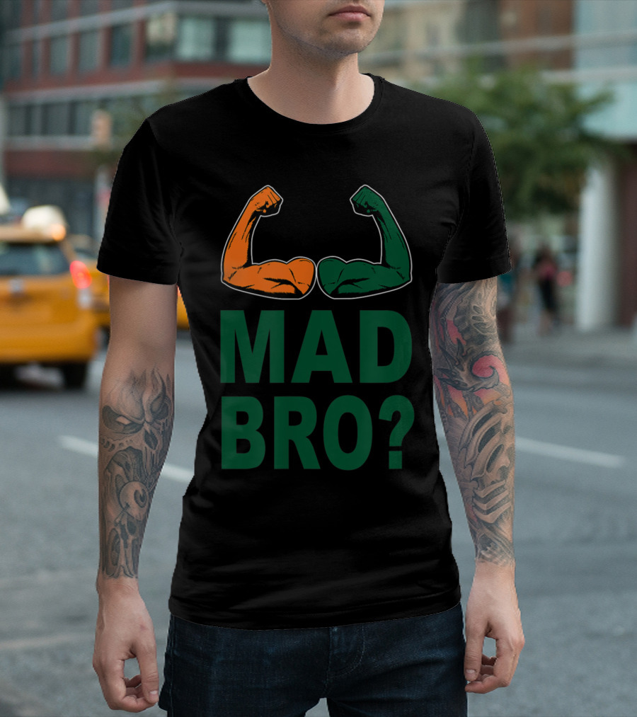 Miami Sports Fan Mad Bro College Football Arm Flex Challenge T-Shirt