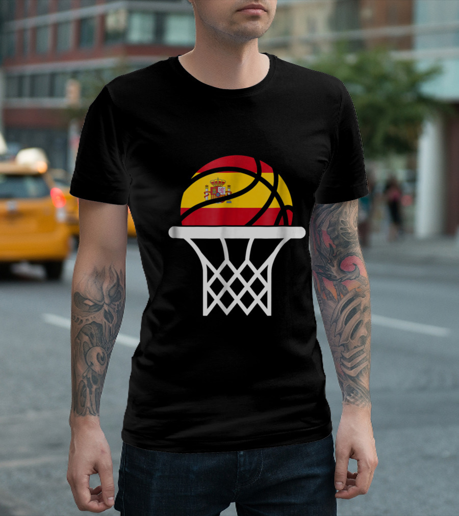 Spain Basketball Jersey Spanish Basketball Flag Hoop T-Shirt