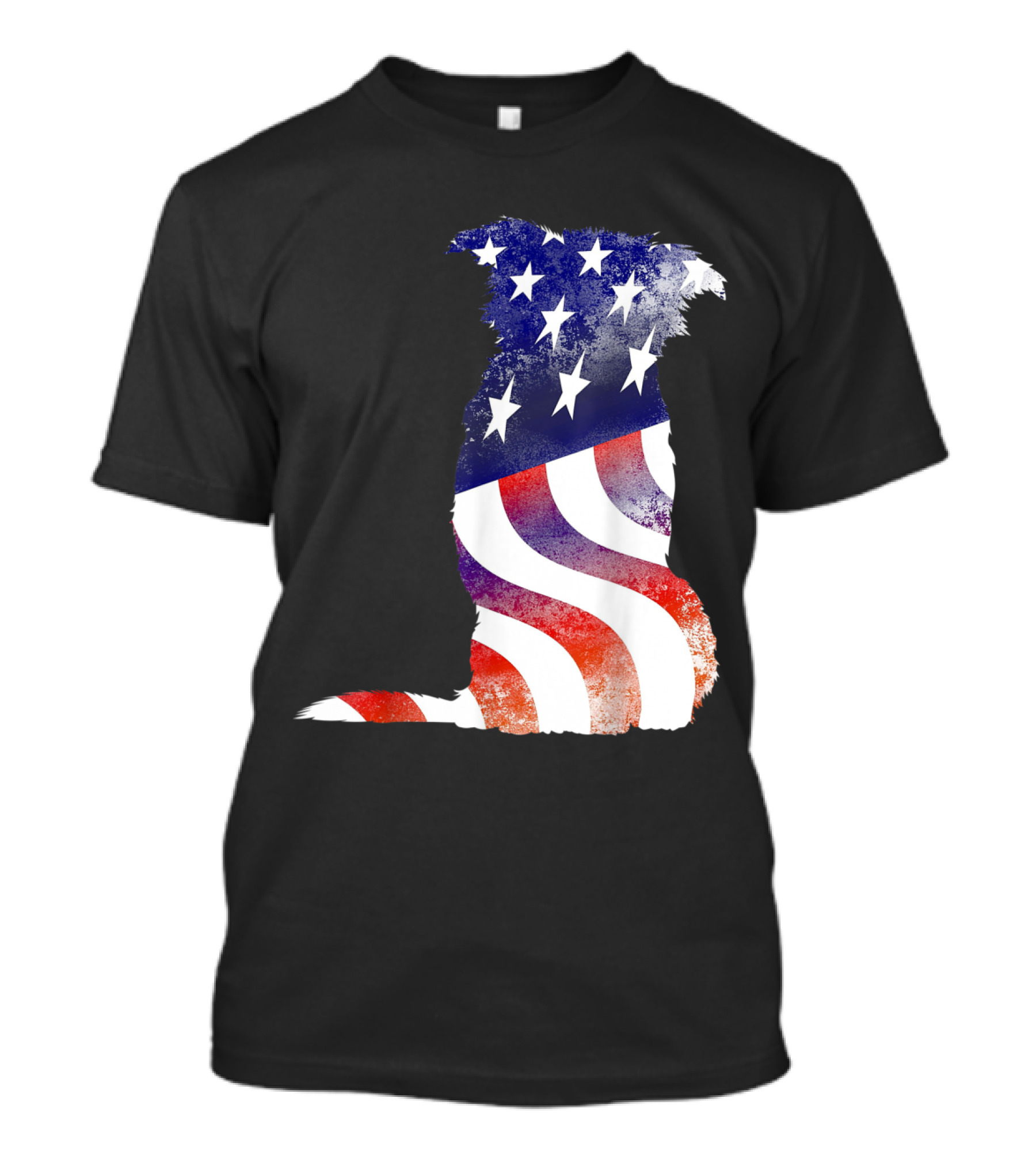 Stars And Stripes Dog Silhouette Perfect For 4th Of July Celebrations T-Shirt