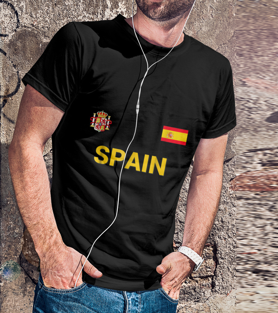 Spain Espana Flag Soccer Jersey Crest Iconic National Symbols T-Shirt