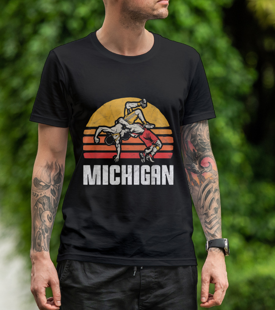 Michigan Vintage Wrestling Sunset T-Shirt