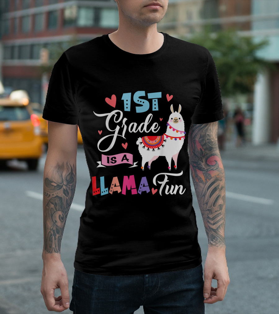1st Grade Is A Llama Fun Cute First Grade Llama T-Shirt