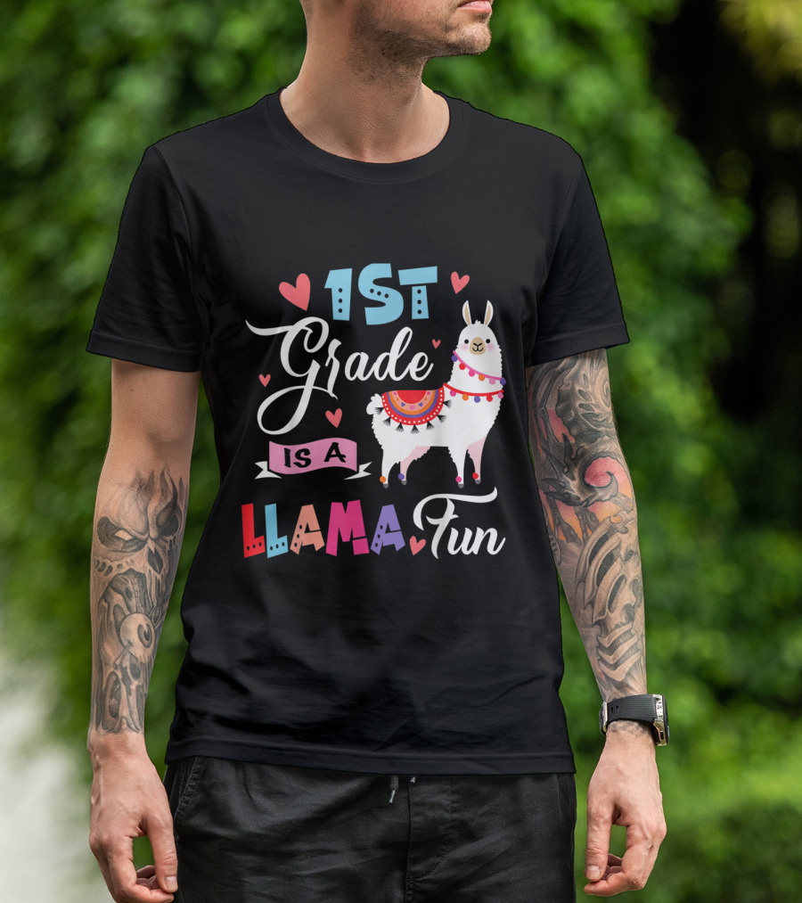 1st Grade Is A Llama Fun Cute First Grade Llama T-Shirt