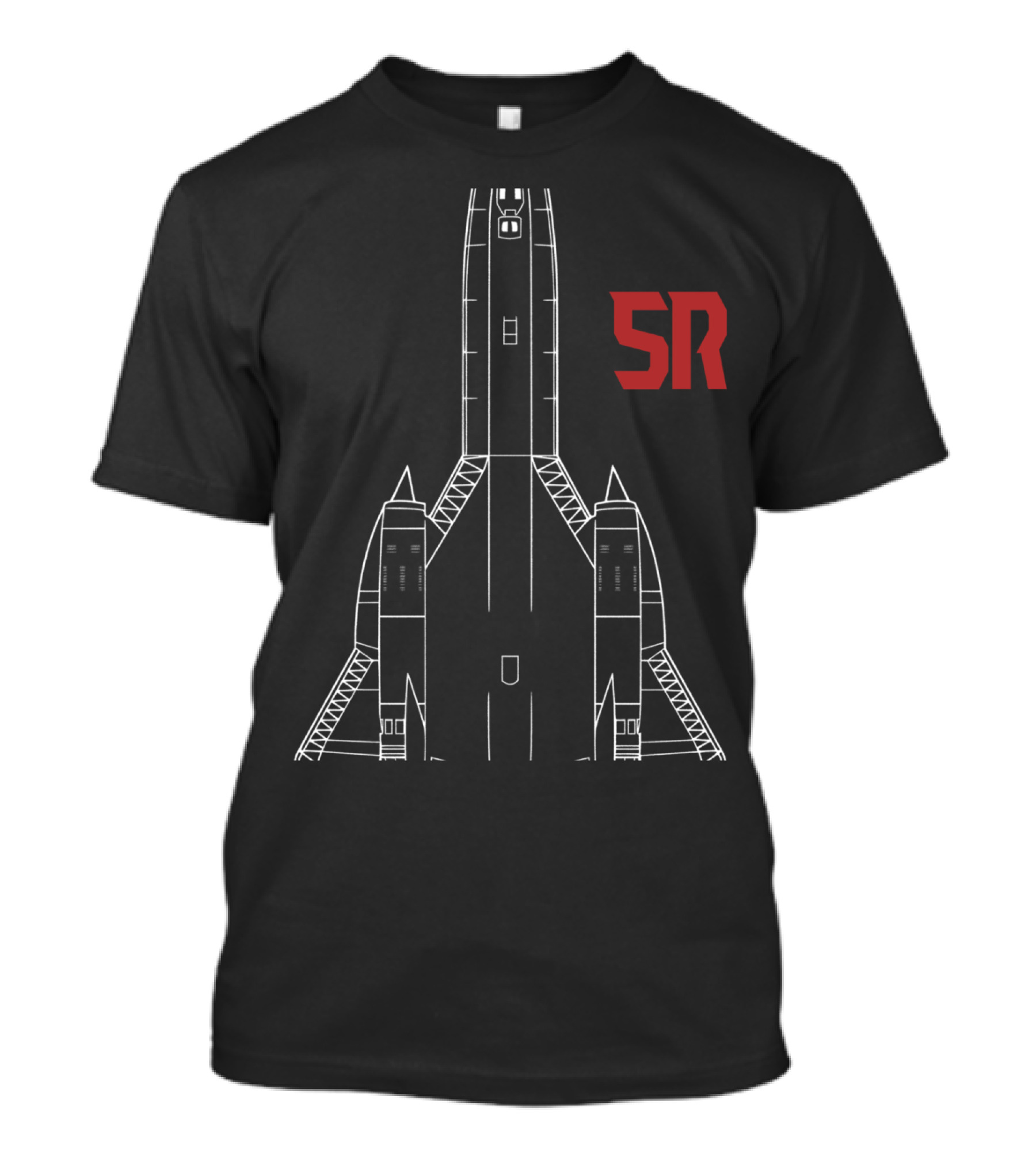 SR 71 Blackbird Military Aircraft USAF Schematic T-Shirt