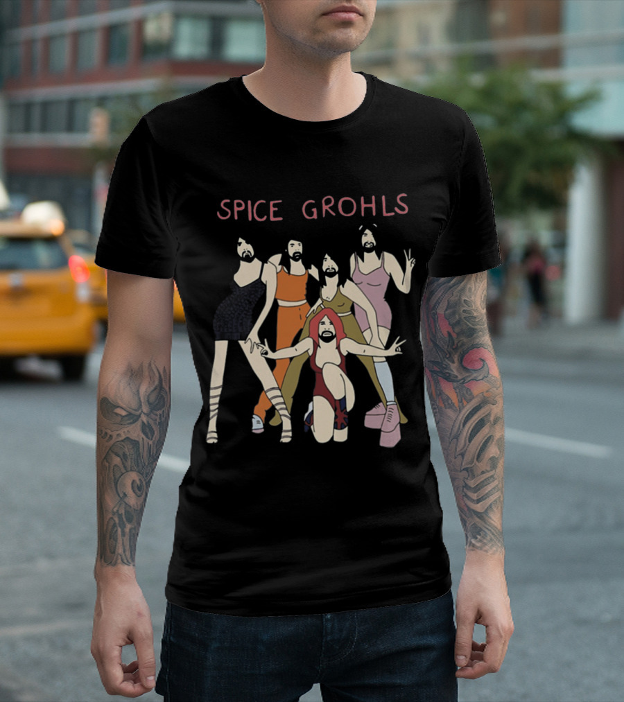 Spice Grohls Fun Parody Of Iconic Girl Group And Rock Band Mashup T-Shirt