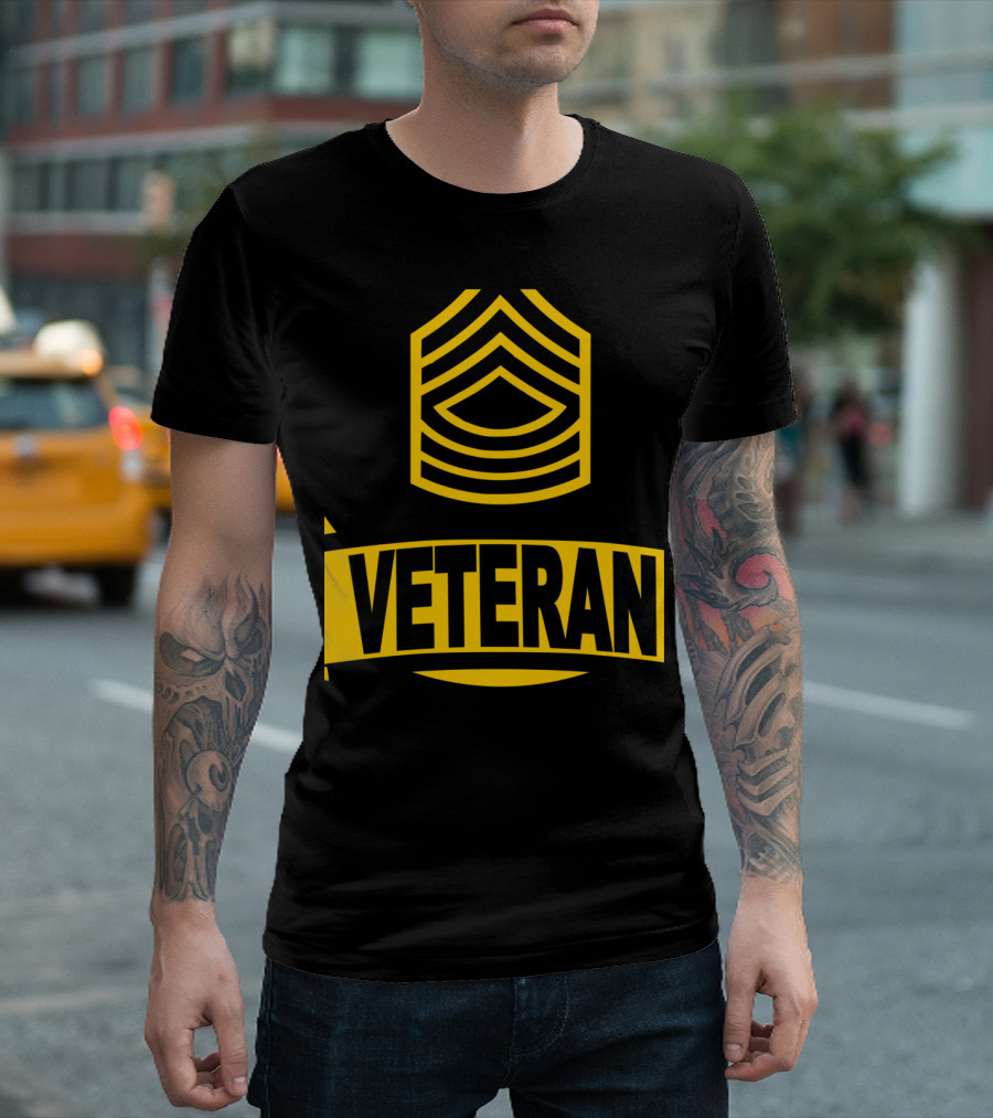 Military Master Sergeant Veteran Badge Emblem T-Shirt