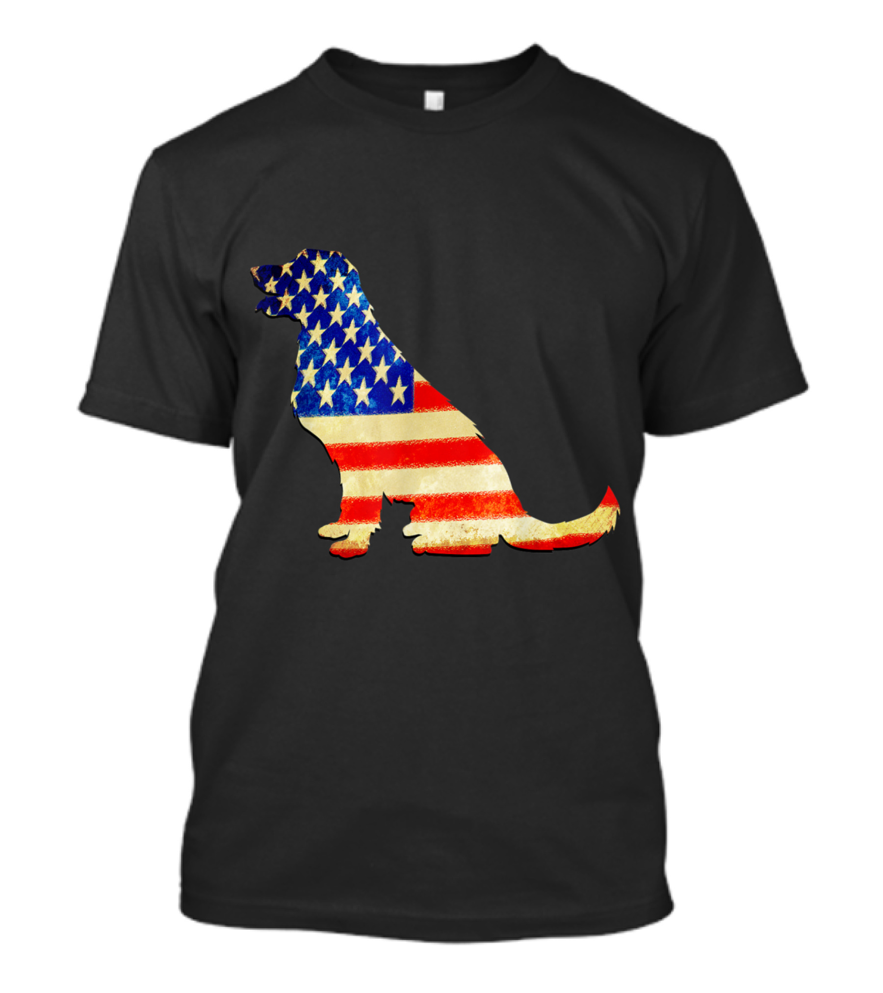 Patriotic Labrador Dog Silhouette With American Flag T-Shirt