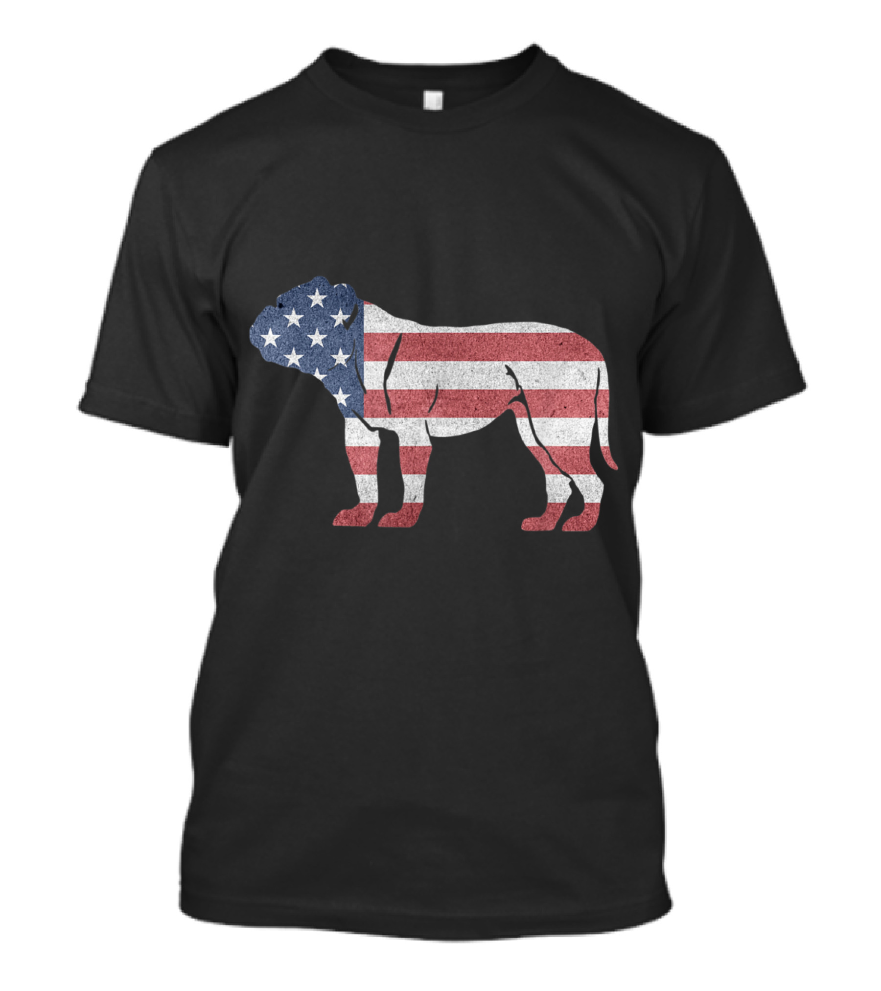 USA Bulldog Silhouette With American Flag T-Shirt