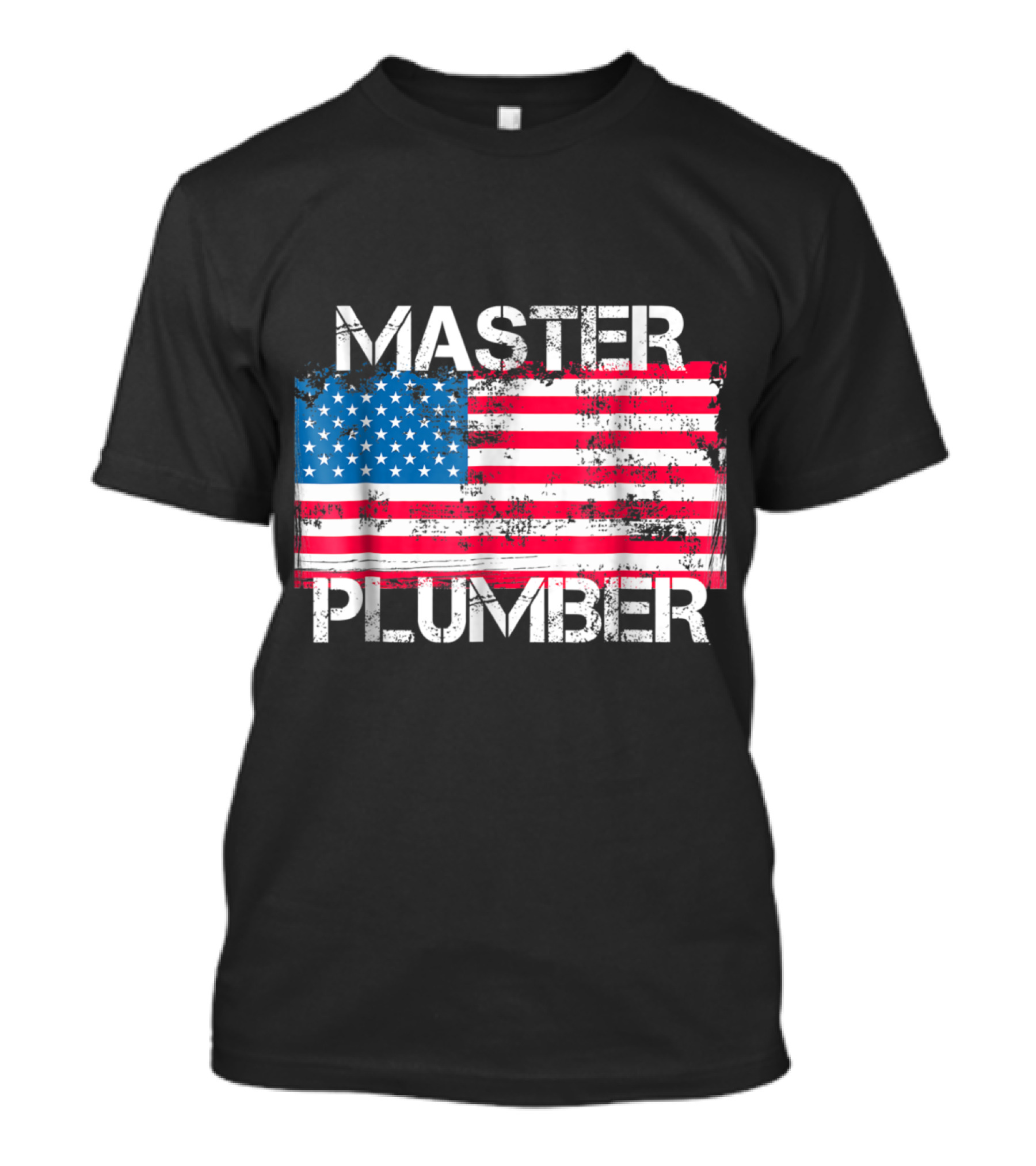 Master Plumber Patriotic US Flag Vintage T-Shirt