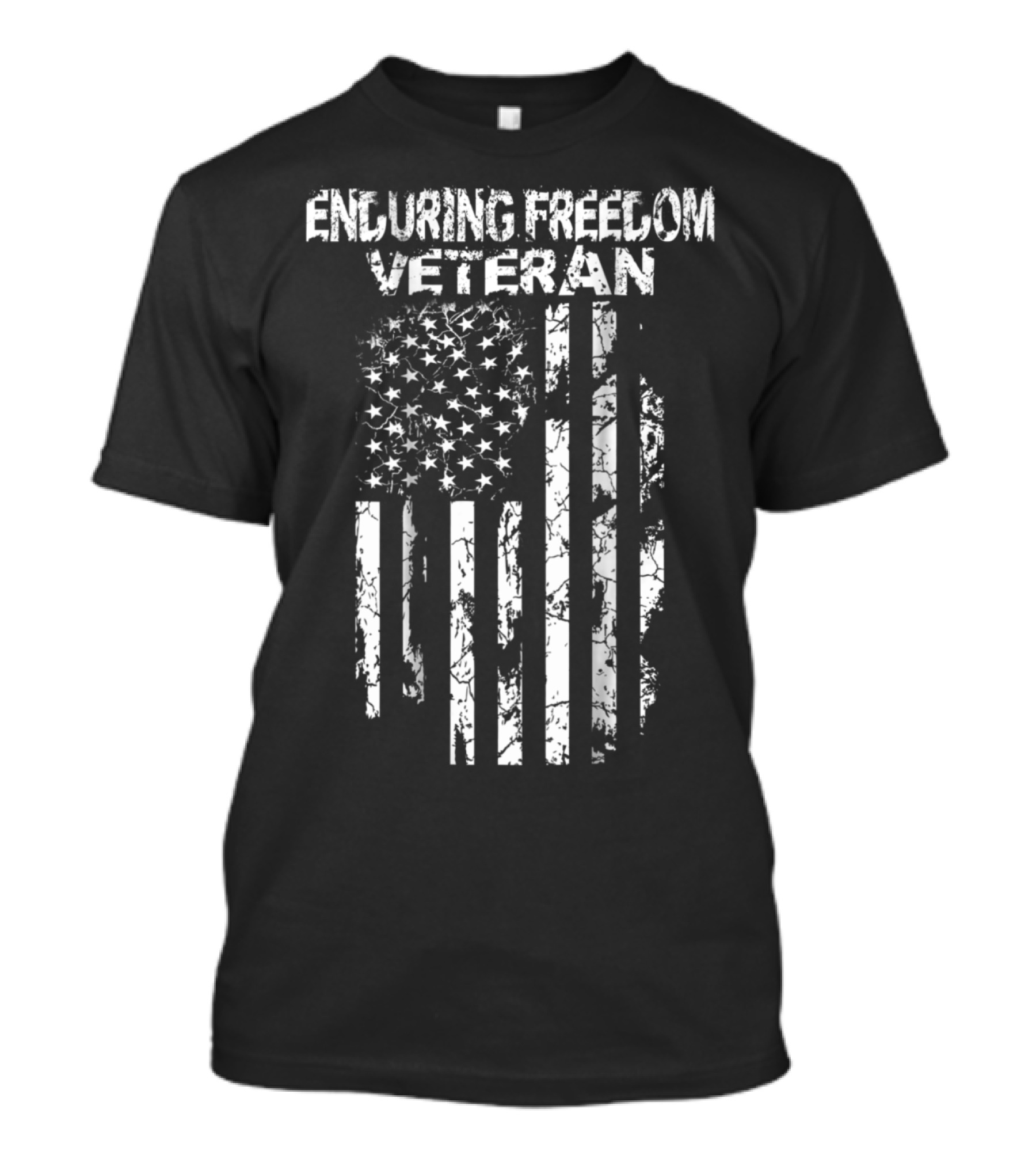 Enduring Freedom Veteran Distressed American Flag T-Shirt