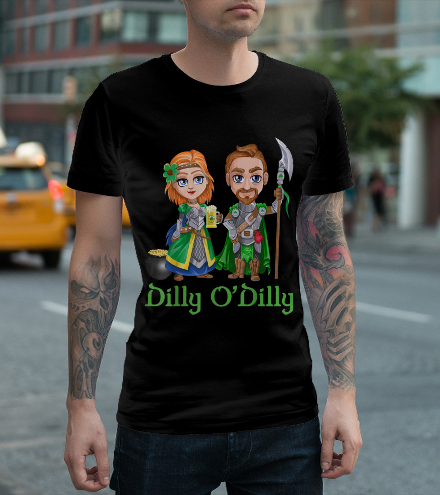 Dilly O'Dilly St. Patrick's Day Fun Characters with Beer and Axe T-Shirt