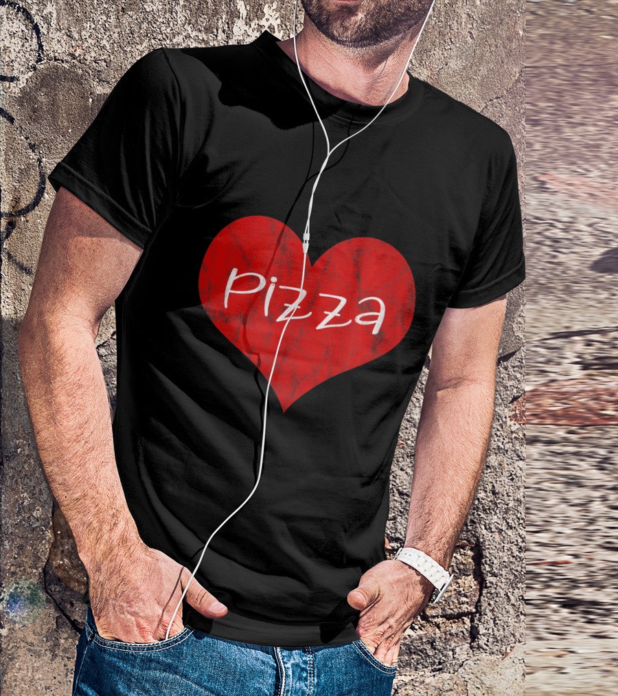 Valentine's Day Love Heart Pizza T-Shirt