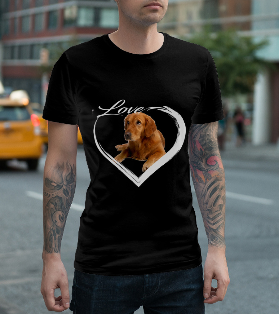 Love Golden Retriever Heart Companion T-Shirt