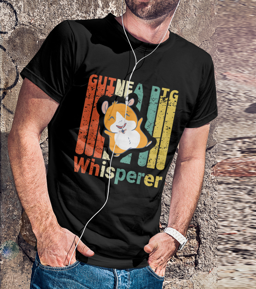 Guinea Pig Whisperer Retro Rodents Pet Vintage Stripe T-Shirt