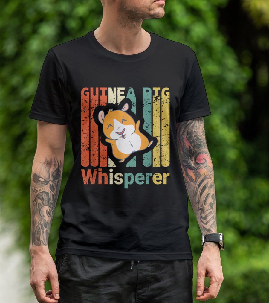 Guinea Pig Whisperer Retro Rodents Pet Vintage Stripe T-Shirt