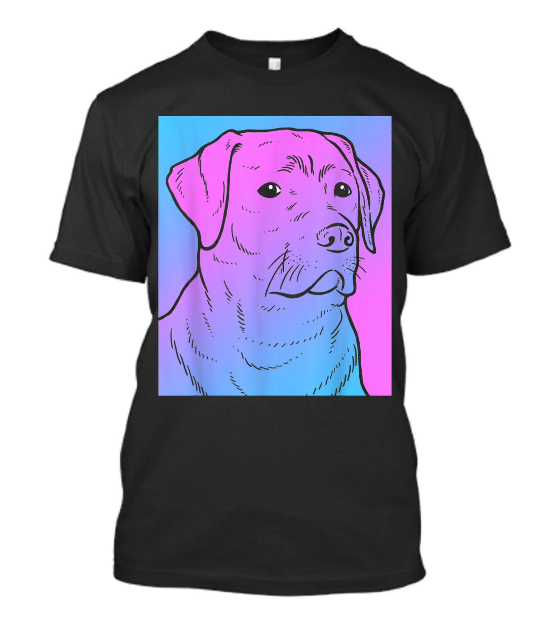 Vaporwave Labrador Aesthetic Pastel Gradient T-Shirt