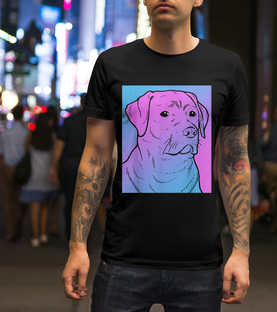 Vaporwave Labrador Aesthetic Pastel Gradient T-Shirt