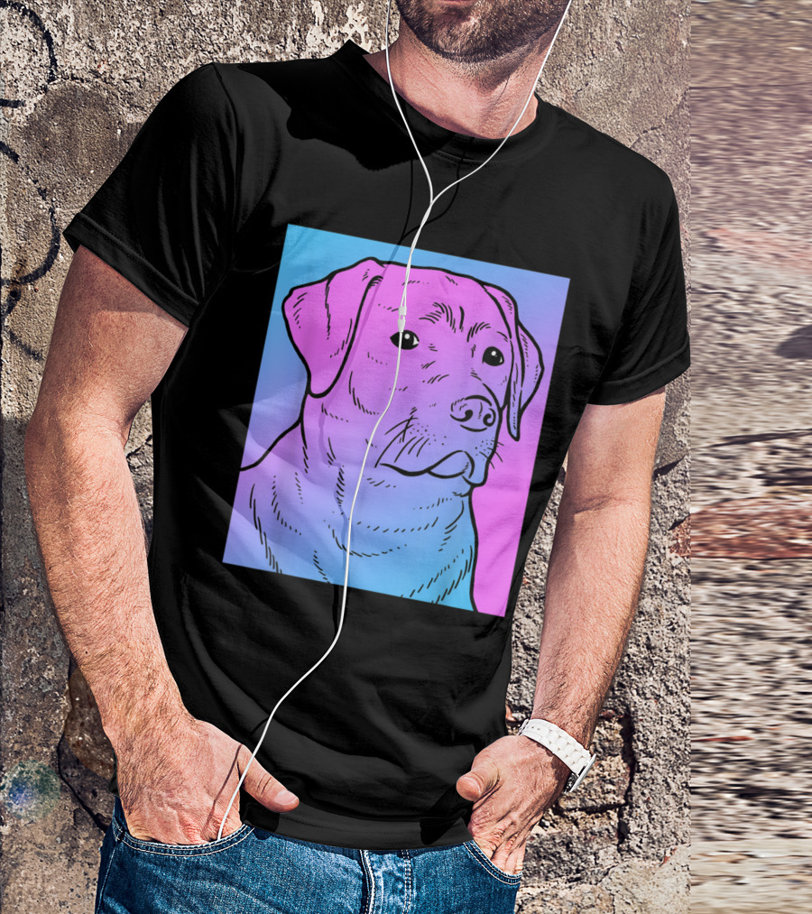 Vaporwave Labrador Aesthetic Pastel Gradient T-Shirt
