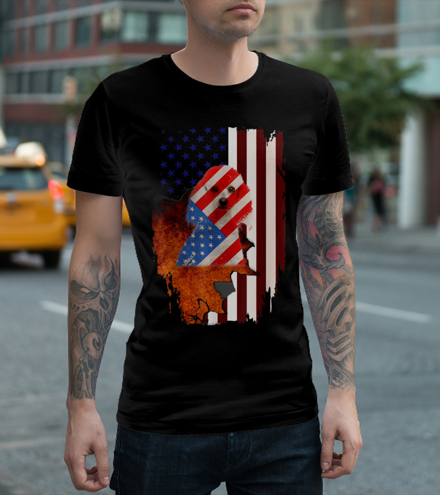 Standard Poodle USA Flag 4th Of July Vintage Patriotic T-Shirt