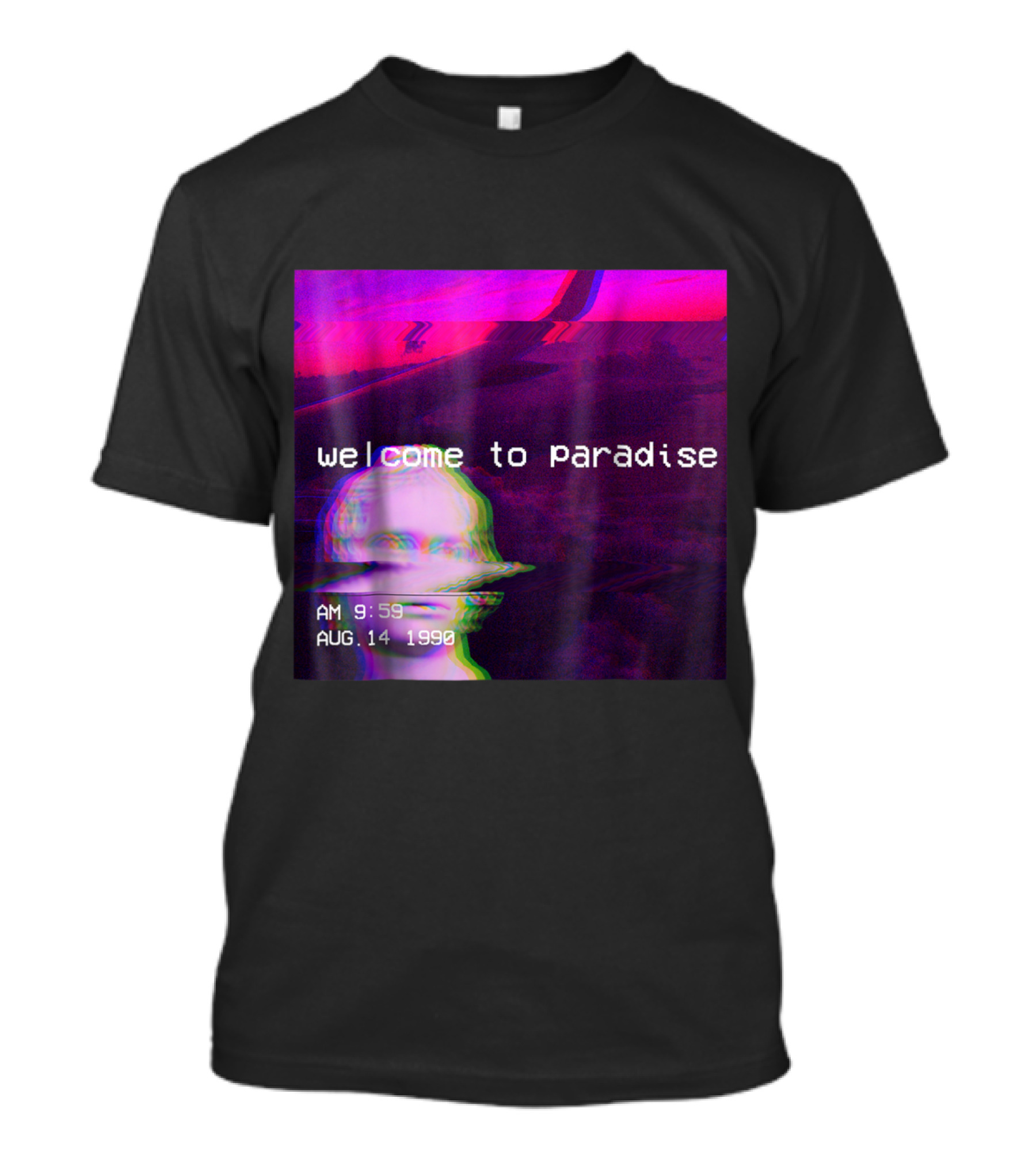 Welcome To Paradise August 14 1990 Retro Hipster Vaporwave Aesthetic T-Shirt