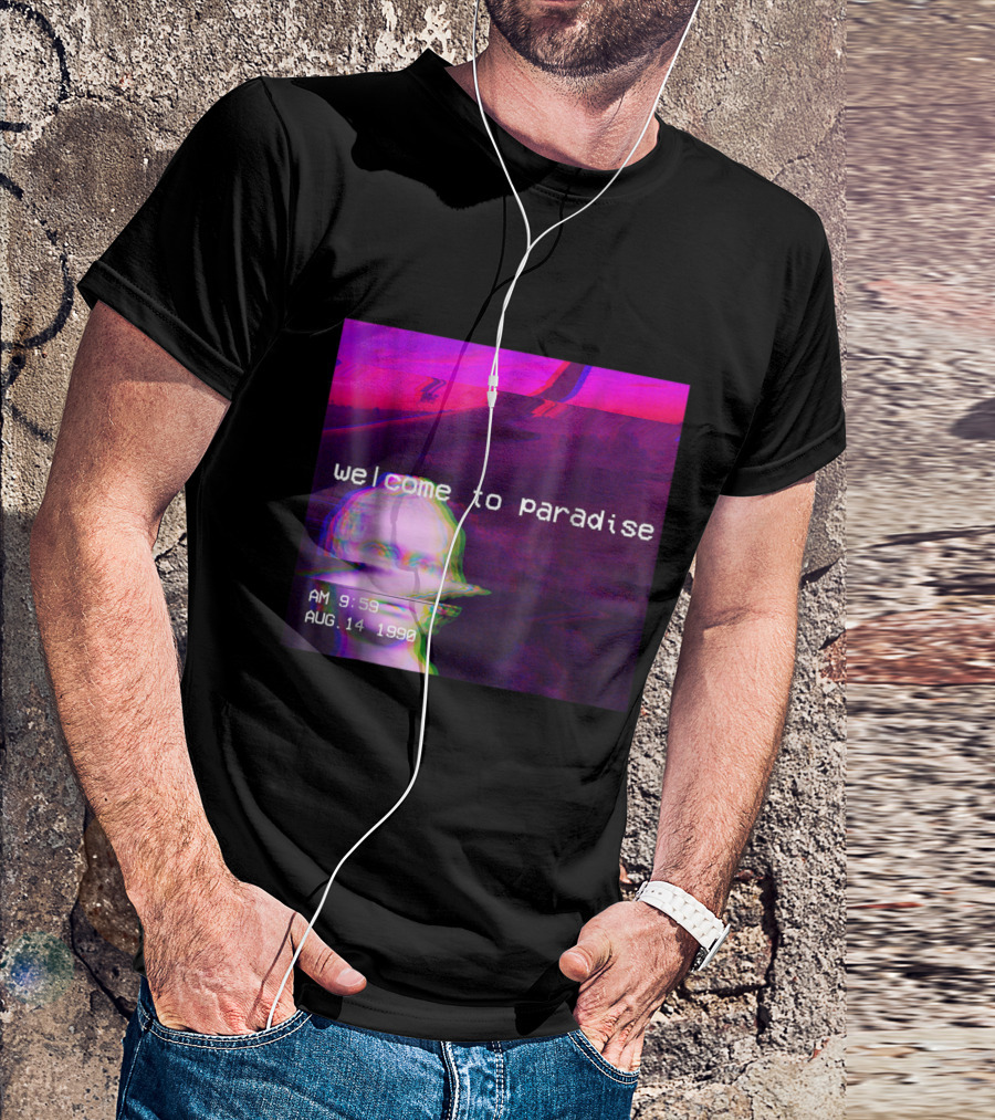Welcome To Paradise August 14 1990 Retro Hipster Vaporwave Aesthetic T-Shirt