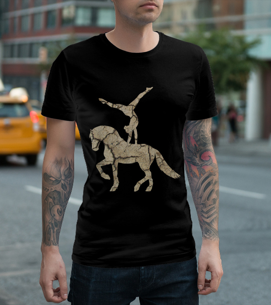 Antique Equestrian Vaulting With Gymnast On Horseback T-Shirt