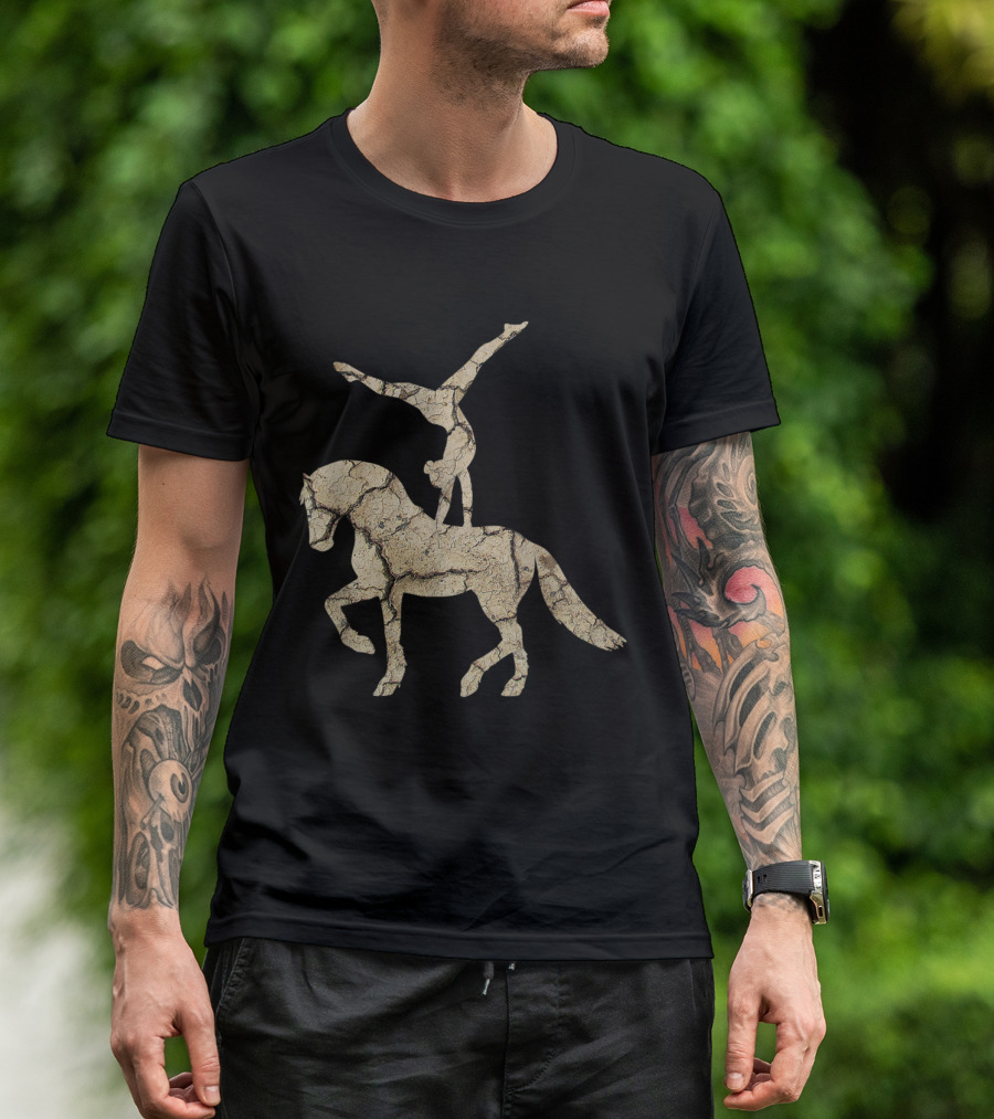 Antique Equestrian Vaulting With Gymnast On Horseback T-Shirt