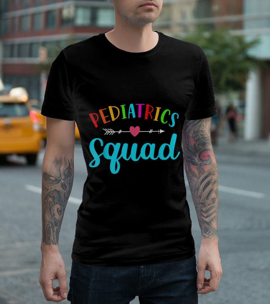 Pediatrics Squad Rainbow Heart With Arrow T-Shirt