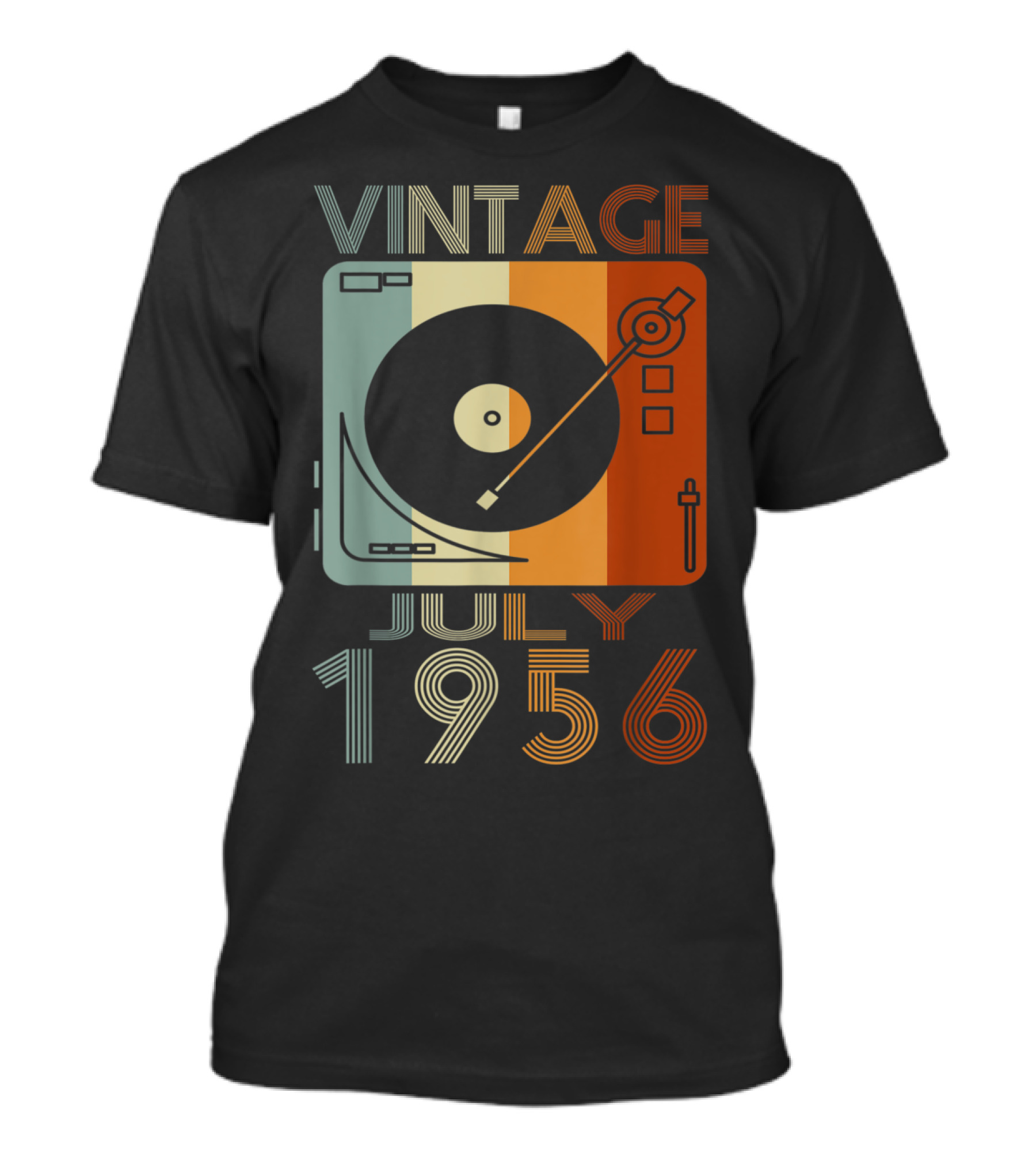 Vintage July 1956 Record Player Retro T-Shirt