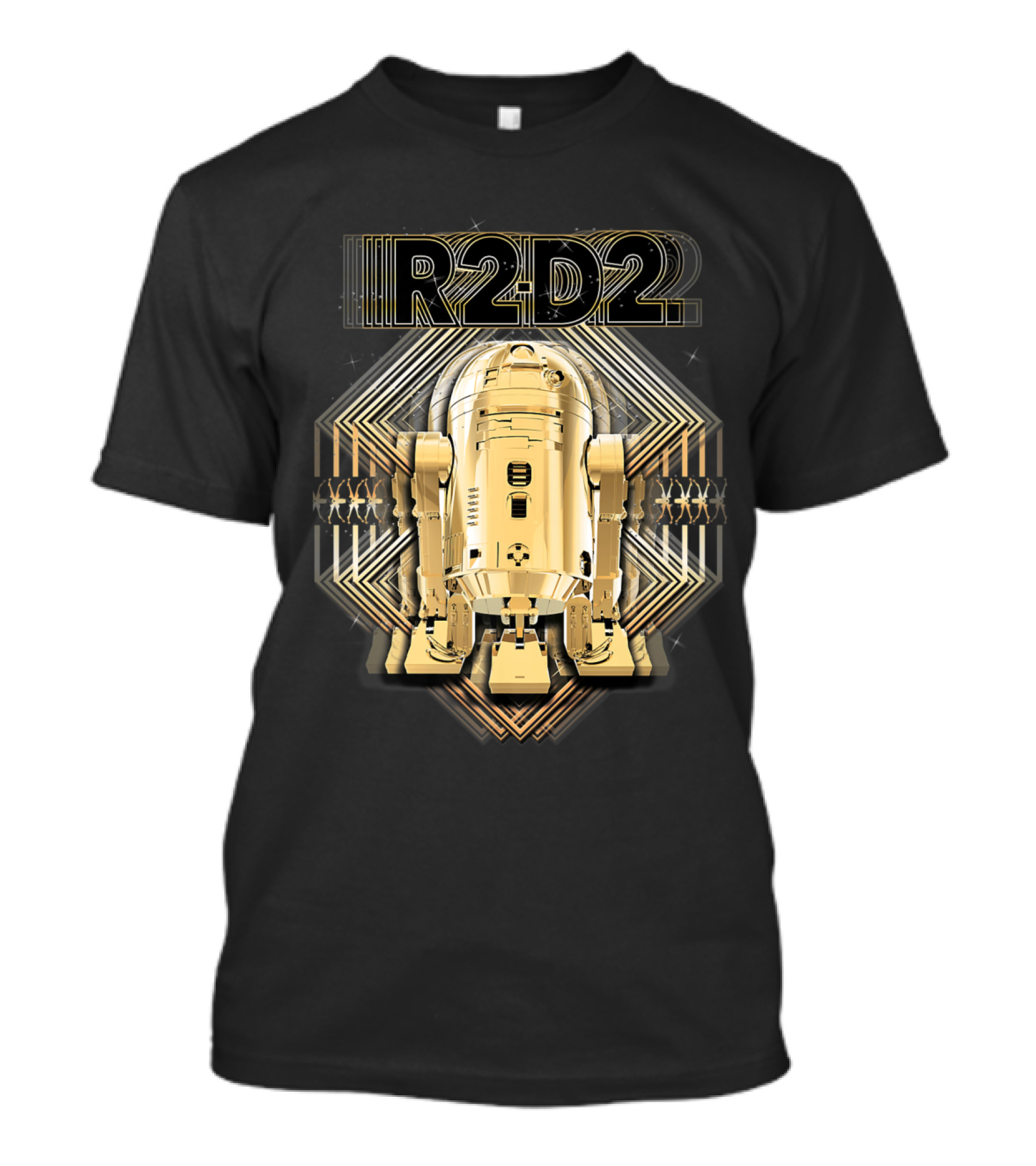 R2-D2 Gold Platinum Star Wars Last Jedi Geometric Blur T-Shirt