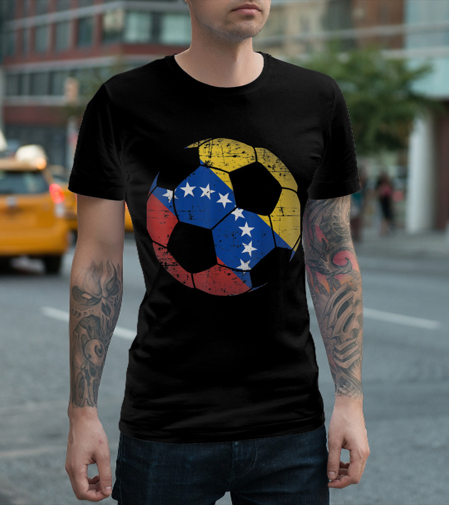 Venezuela Soccer Ball Flag Vene With Stars And Colors T-Shirt