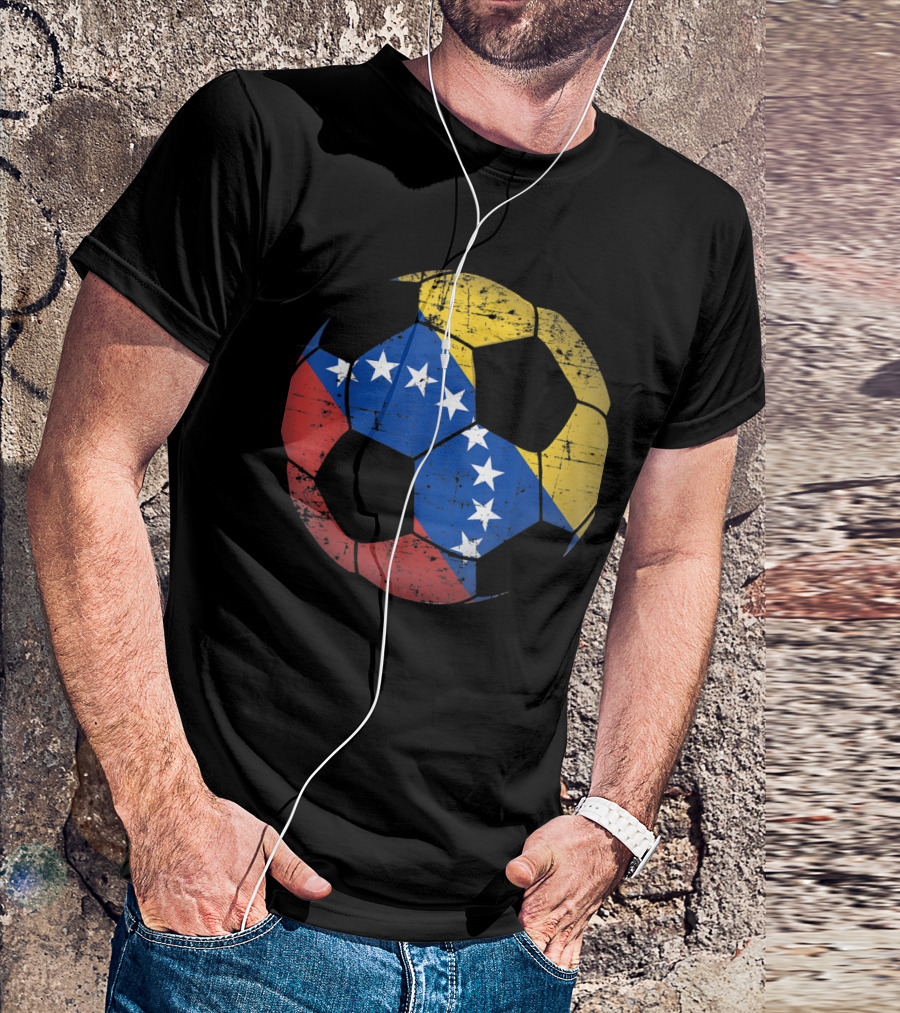 Venezuela Soccer Ball Flag Vene With Stars And Colors T-Shirt