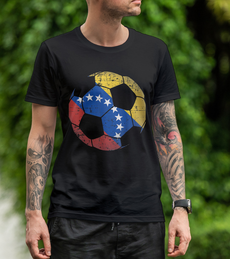Venezuela Soccer Ball Flag Vene With Stars And Colors T-Shirt