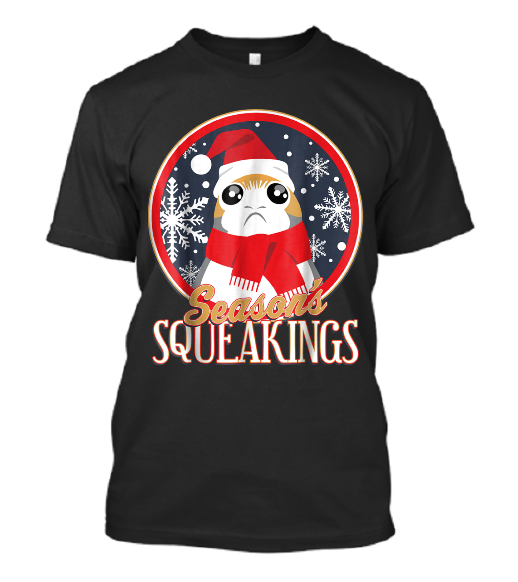 Star Wars Porg Season's Squeakings Santa Snowflakes T-Shirt