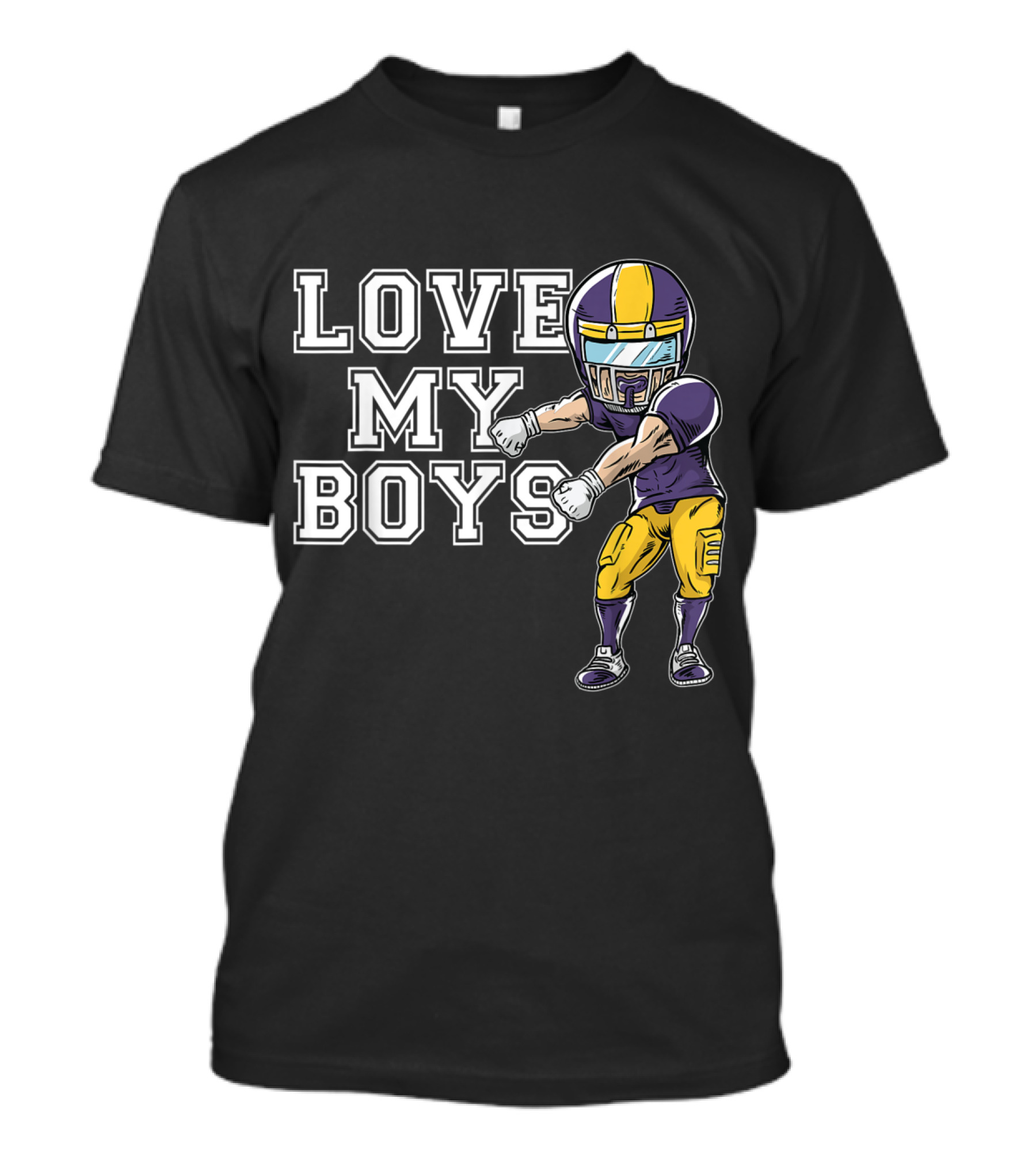 Love My Boys Purple Football Player Mom Grandma T-Shirt
