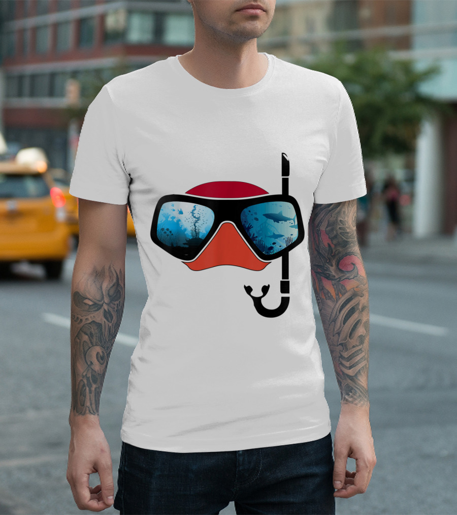 Retro Scuba Diving Snorkeling Mask Sea Ocean Adventure T-Shirt