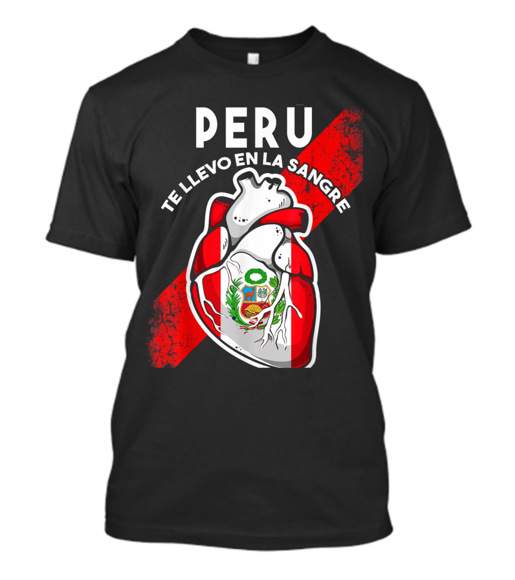 Peru Te Llevo En La Sangre Heart Peruvian Flag Symbol T-Shirt