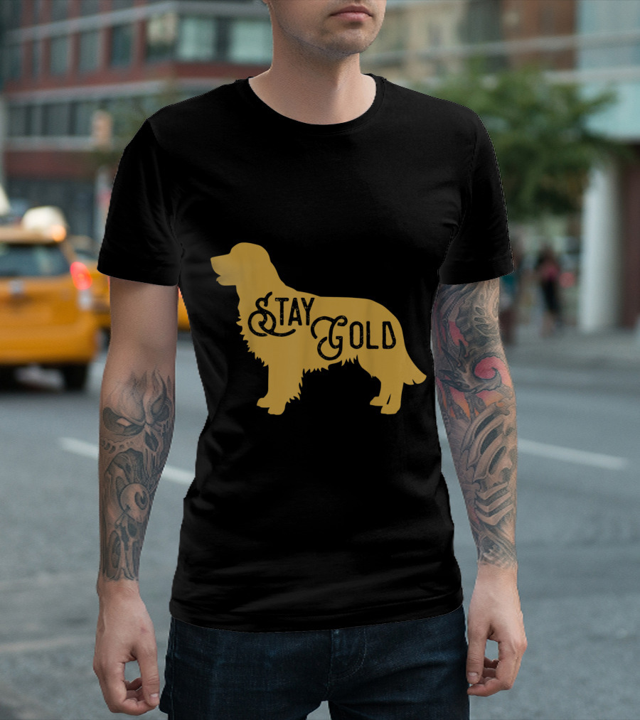 Stay Gold Golden Retriever Silhouette Lovers T-Shirt
