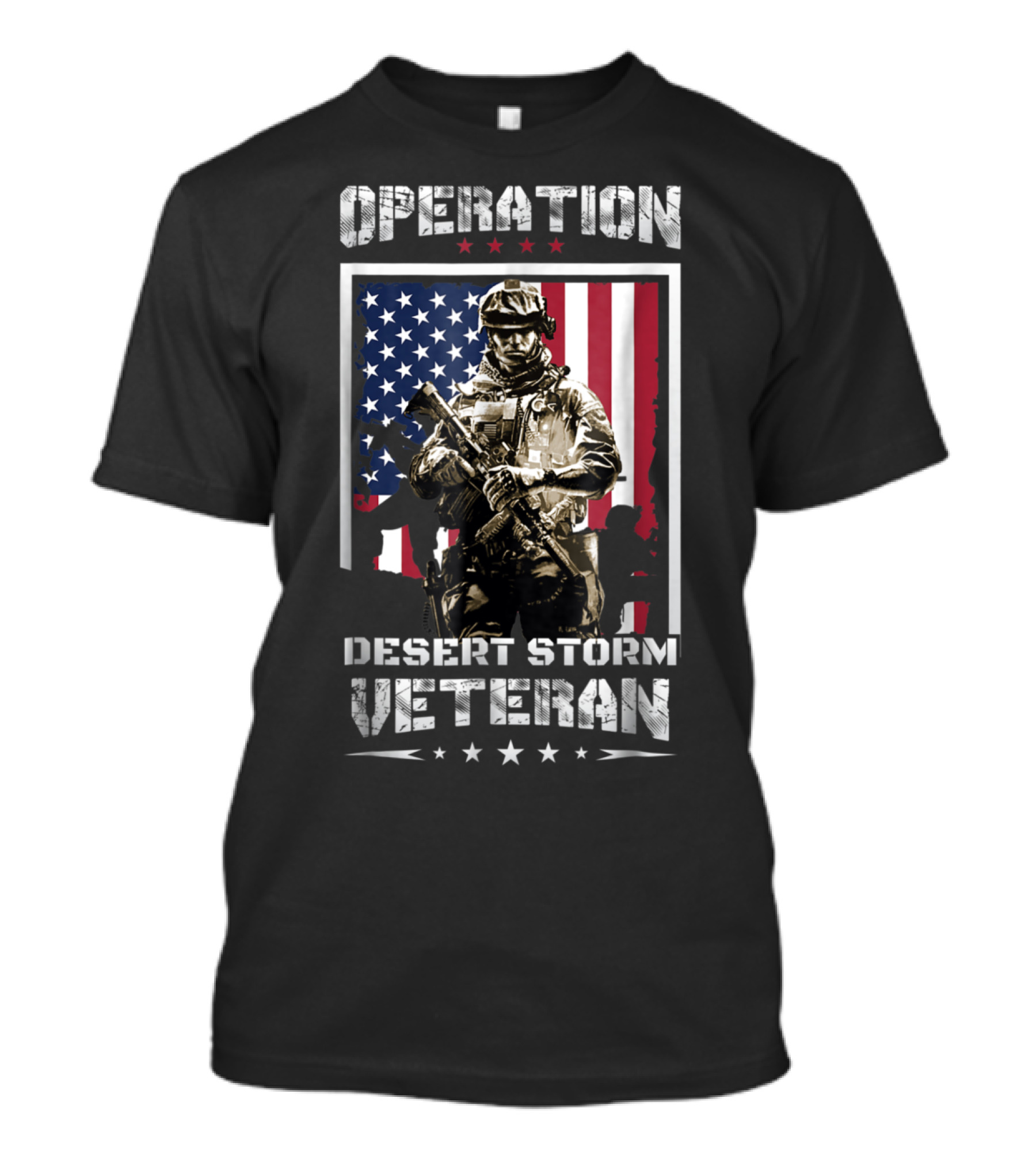 Operation Desert Storm Veteran American Flag Soldier Valor T-Shirt