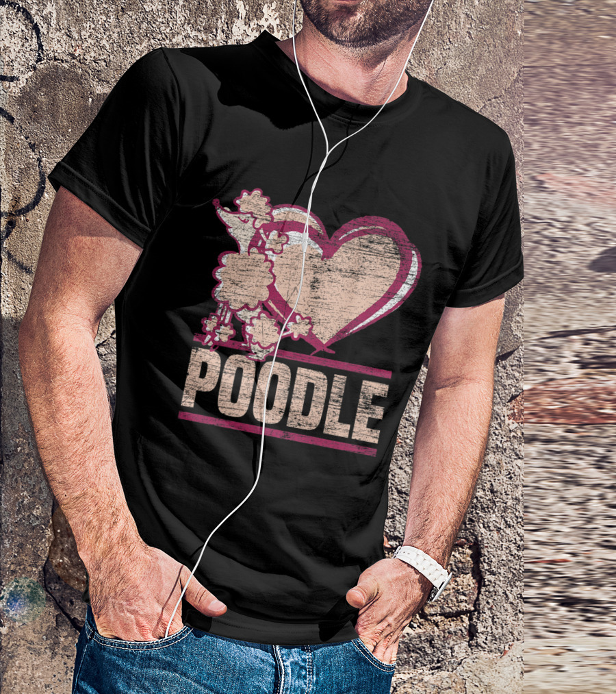 Poodle Love Heart Dog Breed Owner T-Shirt