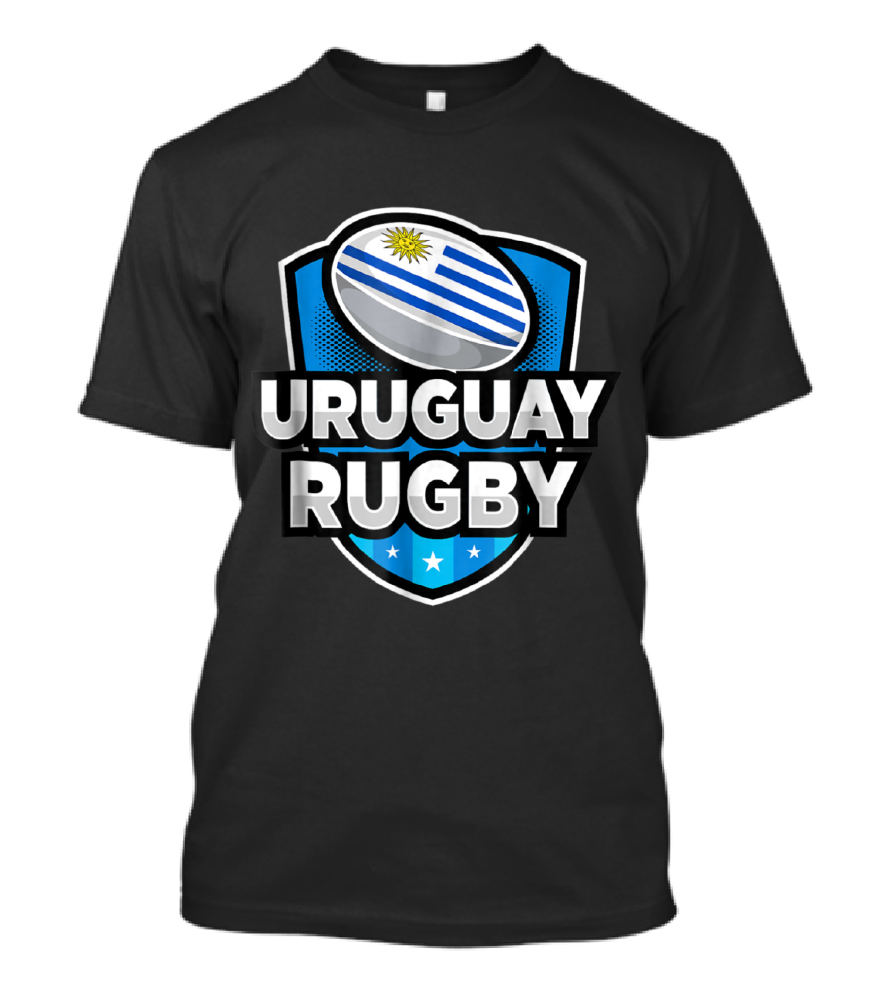 Uruguay Rugby Shield With Uruguayan Flag Rugby Ball Emblem T-Shirt