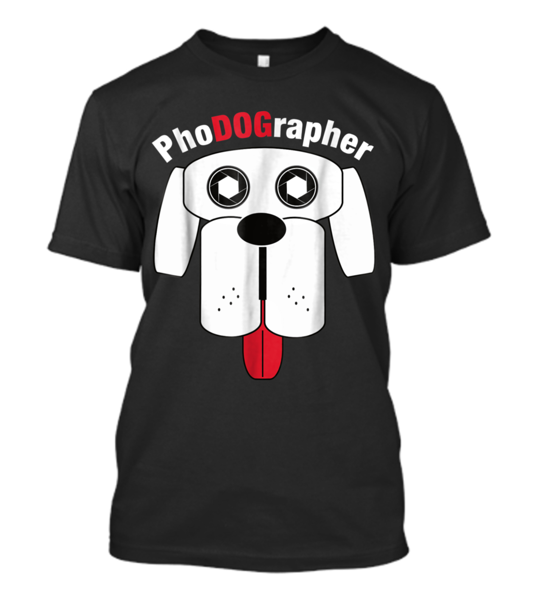 PhoDOGrapher With Camera Lens Eyes Dog Face T-Shirt