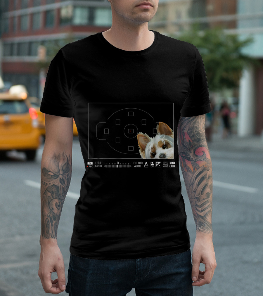 Photographer Dog Photo Bomb Camera Screen Display T-Shirt